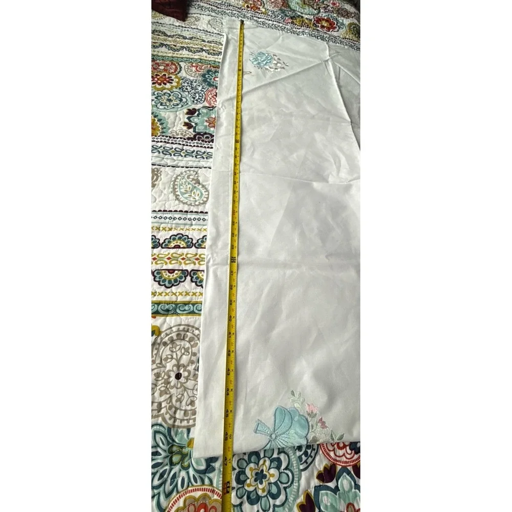 Vtg Lavorazione a Mano White Cotton Lightweight‎ Bed Sheet 106